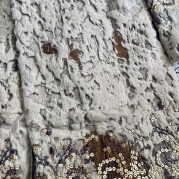 Fur coat , Gold embellished sequin detailing AMAZING piece. - Picture 2 of 6